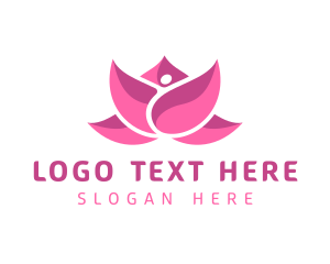 Pink Beautiful Lotus Flower logo