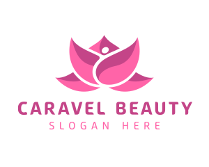 Pink Beautiful Lotus Flower logo design