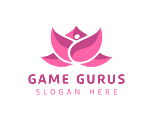Pink Beautiful Lotus Flower logo