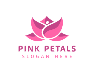 Pink Beautiful Lotus Flower logo design