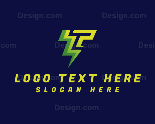 Lightning Bolt Letter T Logo