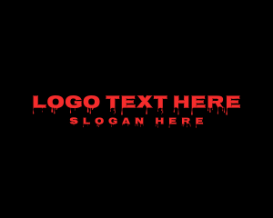 Blood - Scary Blood Drip Business logo design
