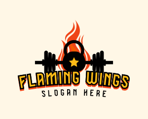 Flaming Kettlebell Gym logo design