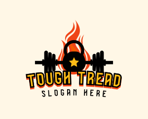 Flaming Kettlebell Gym logo design