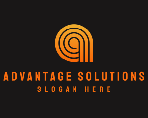 Orange A Line Pattern logo design