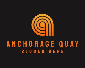 Orange A Line Pattern logo design