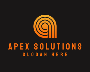 Orange A Line Pattern logo design