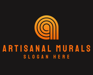 Orange A Line Pattern logo design