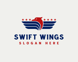 Patriotic Winged Eagle logo design