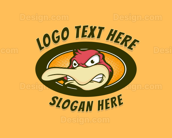 Angry Duck Cartoon Logo