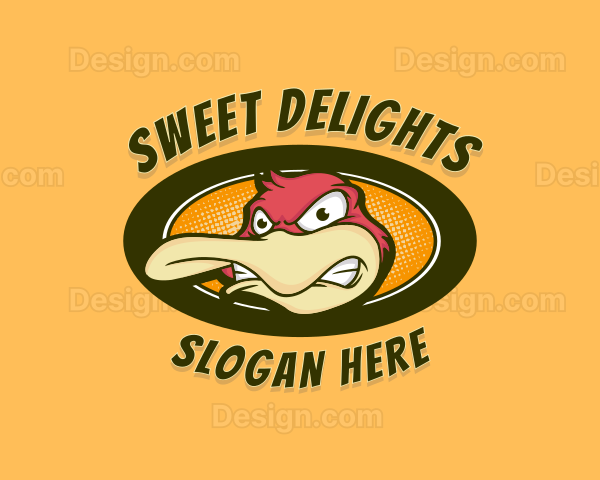 Angry Duck Cartoon Logo