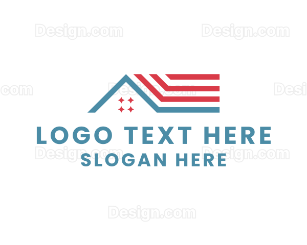 Minimalist America Roof House Logo