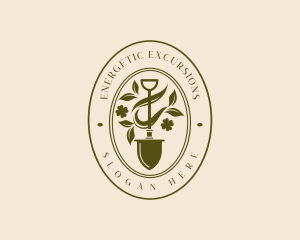 Shovel Garden Plant logo design