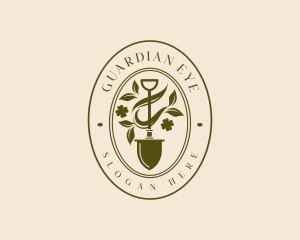 Shovel Garden Plant logo design