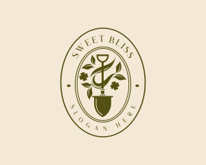 Shovel Garden Plant logo design