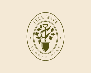 Shovel Garden Plant logo design