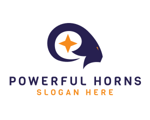 Ram Horn Star logo design