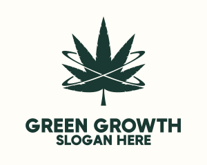 Green Cannabis Orbit logo design