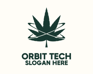 Green Cannabis Orbit logo design