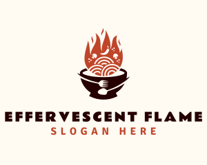 Flaming Noodle Bowl logo design