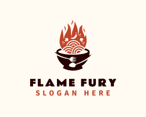 Flaming Noodle Bowl logo design