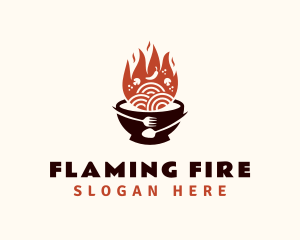 Flaming Noodle Bowl logo design