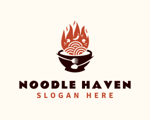 Flaming Noodle Bowl logo design