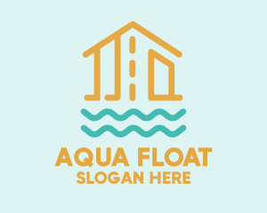 Floating Wooden House logo design