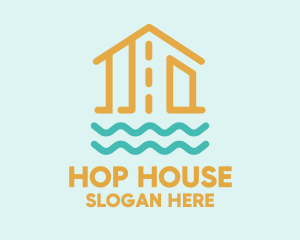 Floating Wooden House logo design