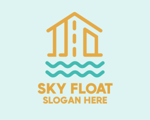 Floating Wooden House logo design