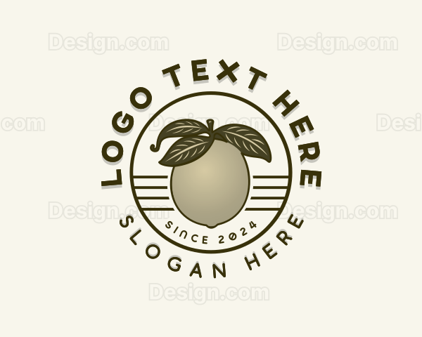 Organic Pear Fruit Logo