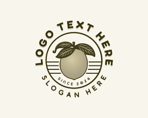 Organic Pear Fruit Logo