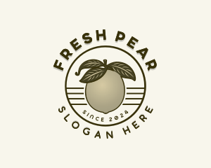 Organic Pear Fruit logo design