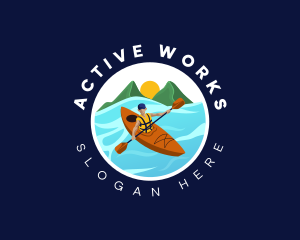 Kayak Paddle Boat logo design