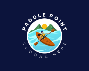 Kayak Paddle Boat logo design