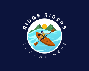 Kayak Paddle Boat logo design