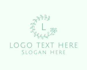 Flower Wreath Wedding Planner Logo