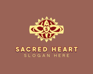 Decorative Heart Mandala  logo design