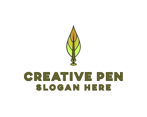 Feather Writing Pen logo design