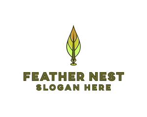 Feather Writing Pen logo design