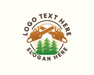 Forest Logging Chainsaw Logo