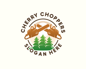 Forest Logging Chainsaw logo design