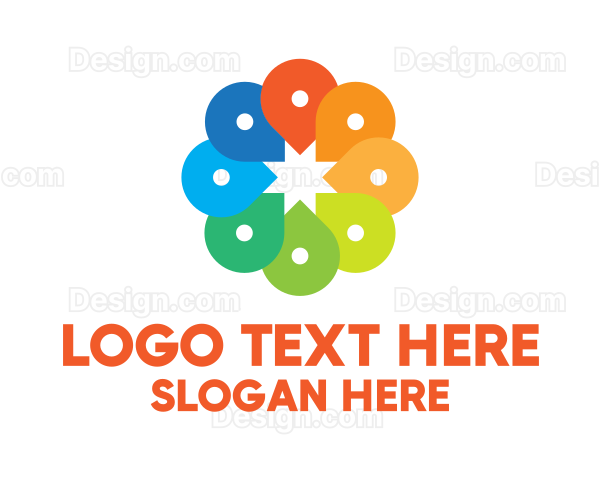 Creative Color Location Pins Logo