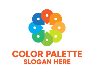 Creative Color Location Pins logo design