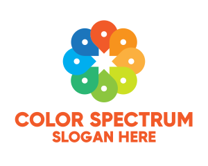 Creative Color Location Pins logo design