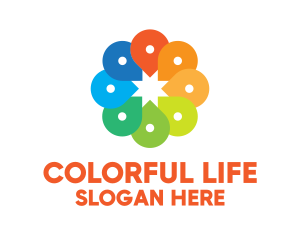 Creative Color Location Pins logo design