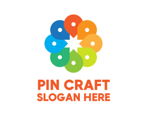 Creative Color Location Pins logo design