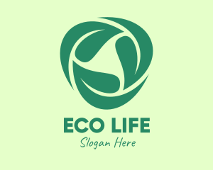 Green Eco Leaves logo design