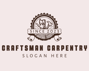 Carpentry Tools Badge logo design