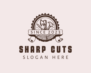 Carpentry Tools Badge logo design